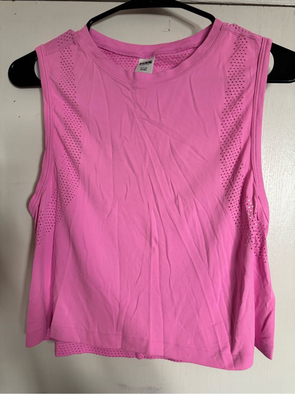PINK Victoria's Secret Hot Pink Perforated Athletic Tank